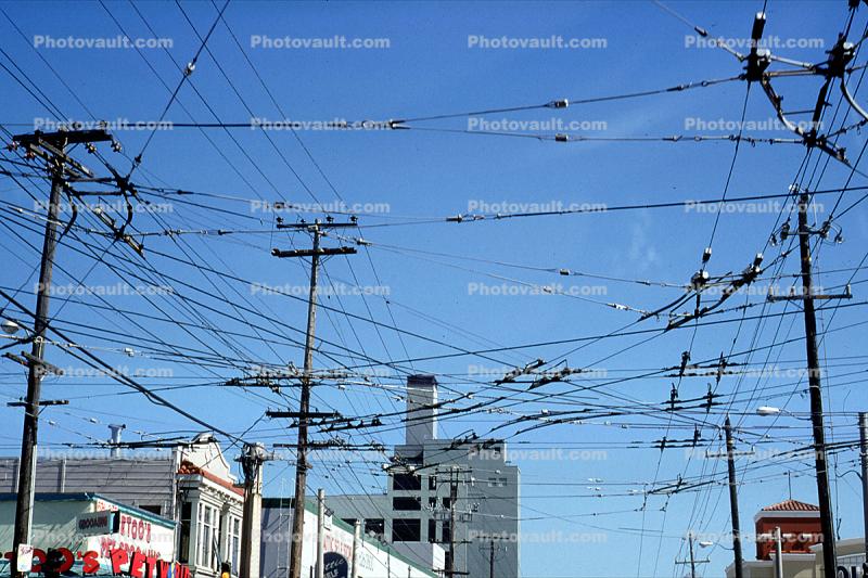 Maze, confusion, poles, wires, overhead electrical wires