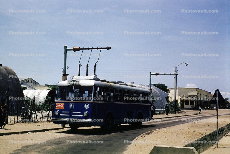 TCL Bus, Coca Cola, Street, Road, Kinshasha, Zaire, April 1959, 1950s