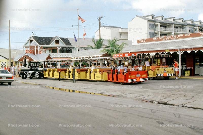 Steam Engine Tram, Conch Train, Key West, Florida, 1986, 1980s
