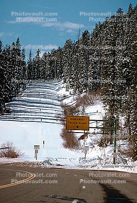Runaway Truck Ramp, snow, ice, cold, trees, forest