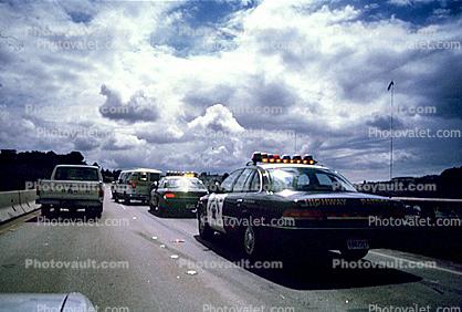 CHP, Clouds, Squad Car