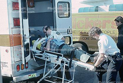 Stretcher, injury, injured person, ambulance