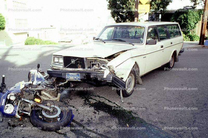 Volvo Station Wagon, Potrero Hill, San Francisco, Car Accident, Auto, Automobile