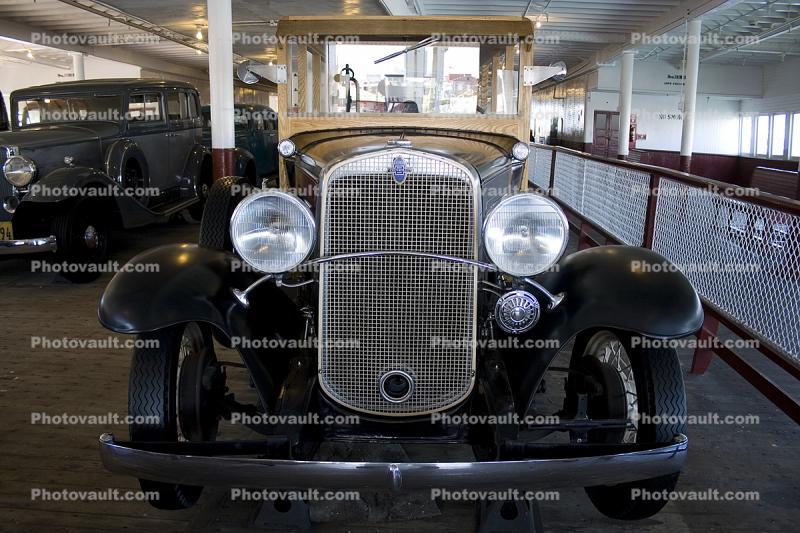 1931 Ford Model-A, Panel Truck, Front, Radiator Grill, Headlamps, Bumper, head-on, automobile, 1930's, A-bone