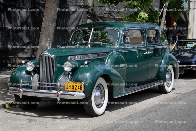 1940 Packard Super-8, Whitewall Tires, Front, Radiator Grill, Bumper, automobile