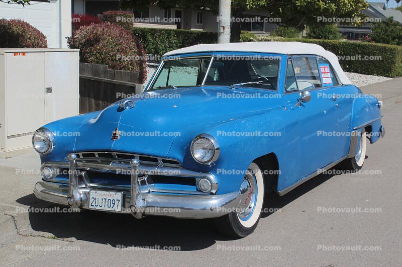 1952 Dodge Coronet, cabriolet, convertible, whitewall tires, chrome grill, automobile, 1950s