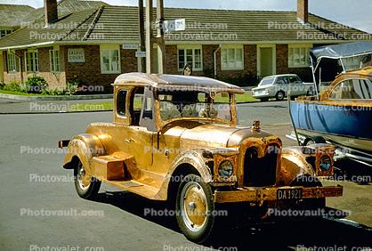 automobile, gold Antique car, 1950s