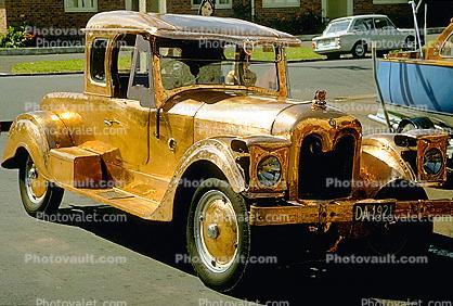 automobile, golden Antique car, 1950s