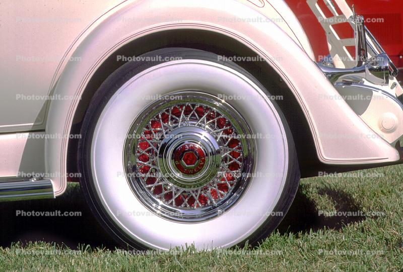 Wheel, Tire, Whitewall, Round, Circular, Circle, Packard Twelve