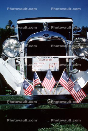 Ford, Headlamps, radiator grill, 1929, head-on, grill