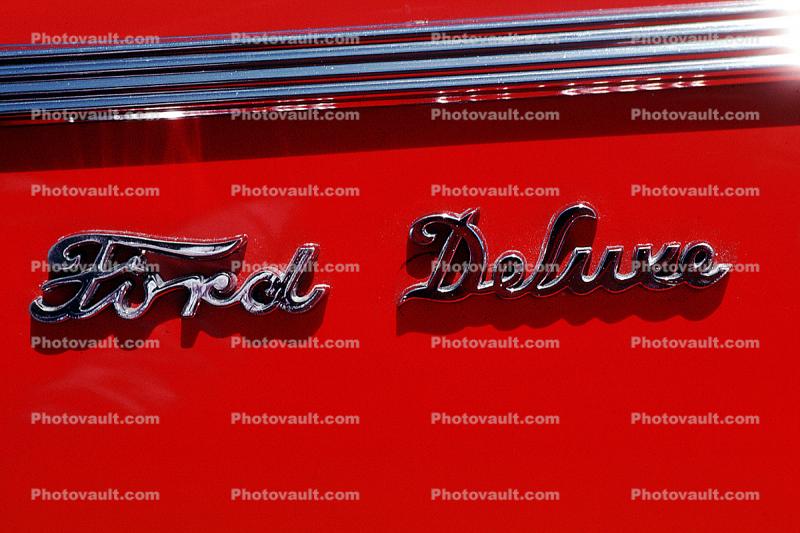 Ford Deluxe, two-door coupe, Chrome Letters, 1930's