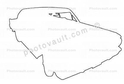 American Motors Rambler Marlin Outline, line drawing, shape