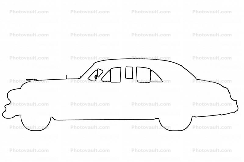 1956 Cadillac Outline, line drawing, shape
