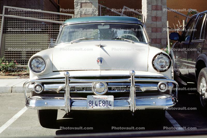 Ford head-on, Car, Automobile, Vehicle, grill, 1950s