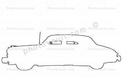Studebaker outline, line drawing, shape