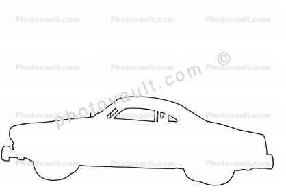 Volkswagen Karmann Ghia Outline, automobile, line drawing, shape