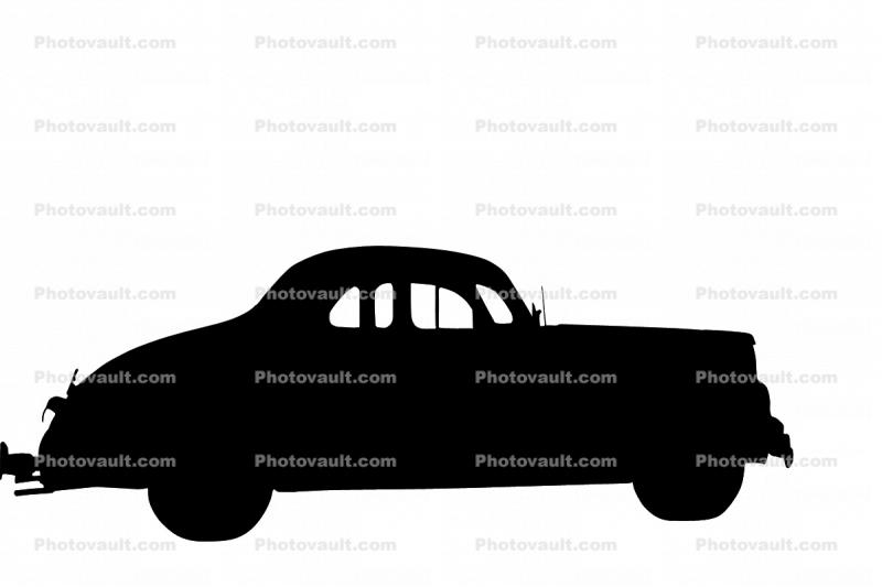 1940 Ford V8 Coupe Silhouette, logo, shape, 1930s, 1940s