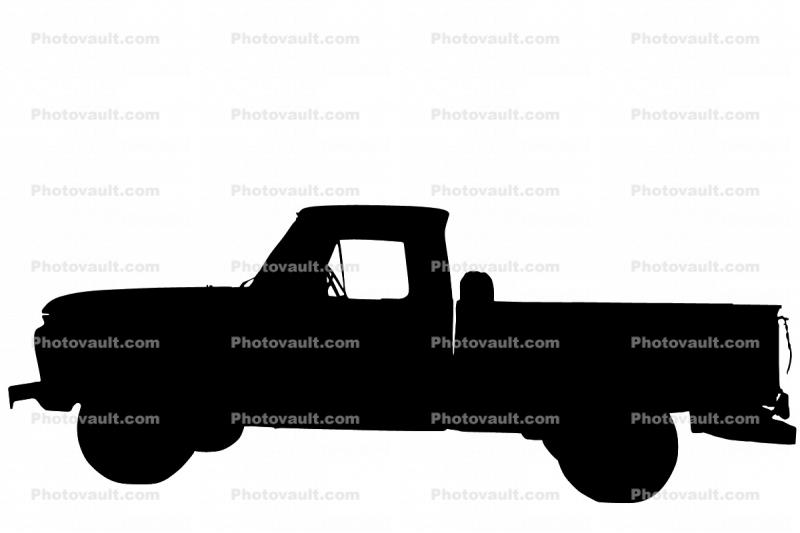 Ford, pickup truck silhouette, logo, automobile, shape, 1950s