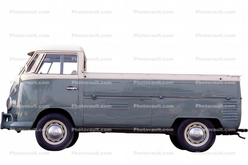 1961 Volkswagen pickup truck, Volkswagen Van, automobile, photo-object, object, cut-out, cutout, 1950s