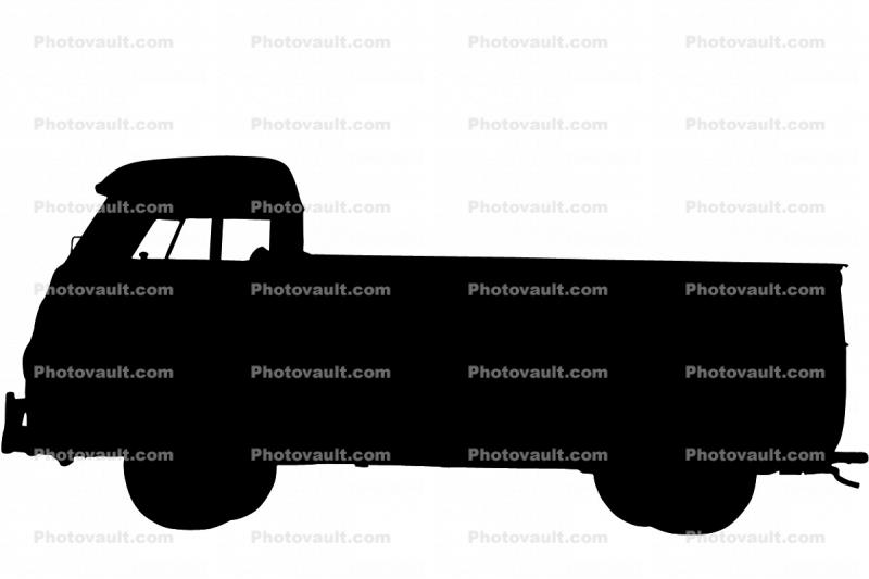 1961 Volkswagen pickup truck silhouette, logo, automobile, shape, 1950s