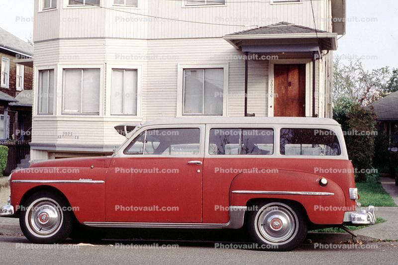1952 Plymouth Suburban, Station Wagon, automobile, square, box, two-door, 1950s