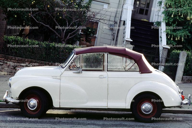 Morris Minor, cabriolet, convertible, automobile, Car, Vehicle, 1950s