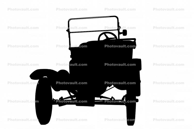 Model-T silhouette, Ford, logo, automobile, shape, 1930's