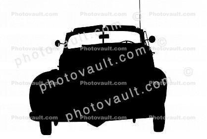 1940s cabriolet silhouette, logo, automobile, 1940s, shape
