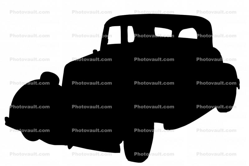 1933 Ford V8, 1930's car silhouette, logo, automobile, shape, Car, Vehicle, 1930's