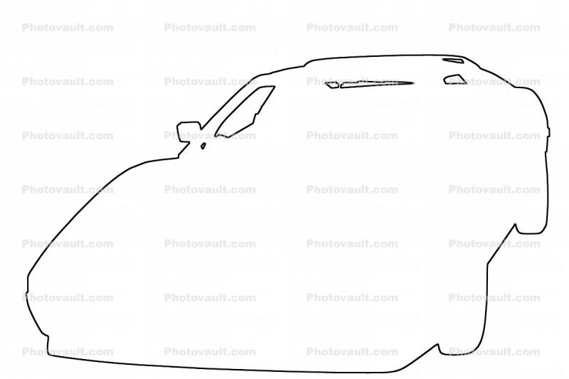 Ferrari outline, automobile, line drawing, shape