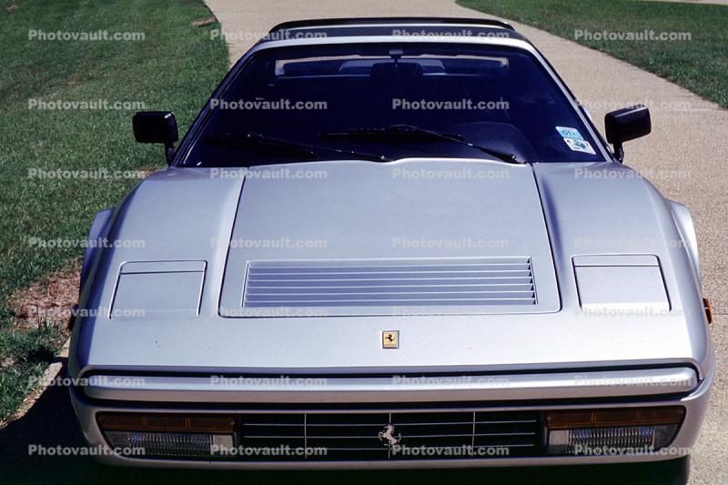 silver Ferrari head-on, automobile