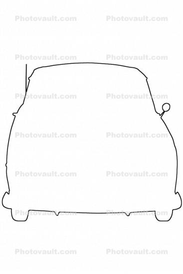 Ford outline, automobile, line drawing, shape