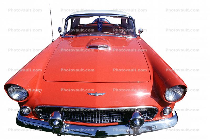 Ford Thunderbird, head-on, automobile, photo-object, object, cut-out, cutout