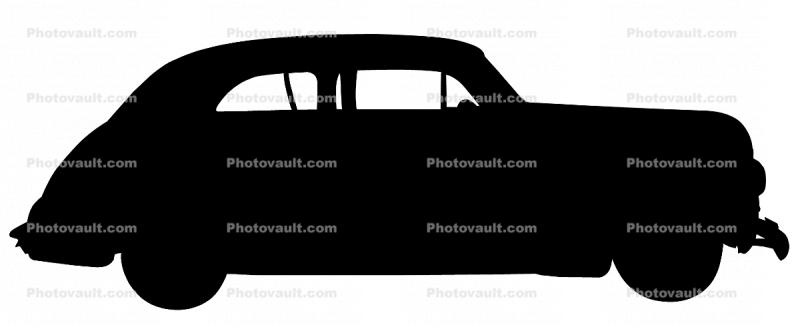 1940s car silhouette, logo, automobile, 1940s, shape