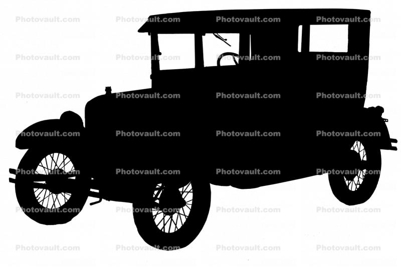 1920's car silhouette, logo, automobile, shape