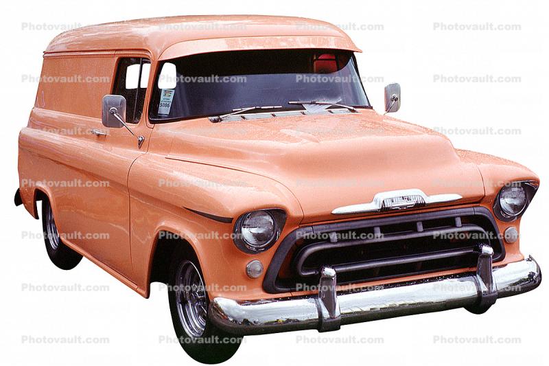 1956 Chevrolet panel truck, Chevy, Chevrolet, automobile, photo-object, object, cut-out, cutout