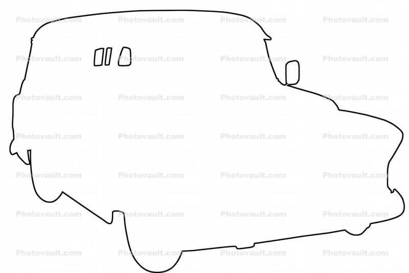 Chevy Panel Truck outline, automobile, line drawing, shape