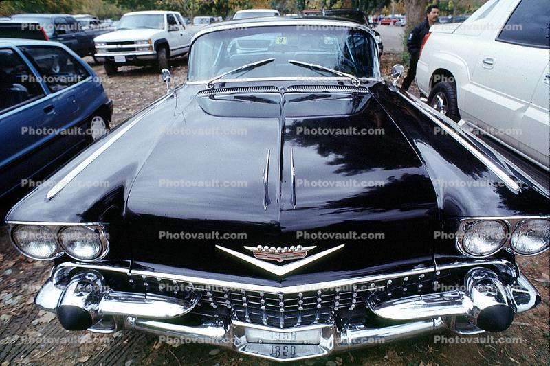 1958 Cadillac head-on, Hood Ornament, automobile