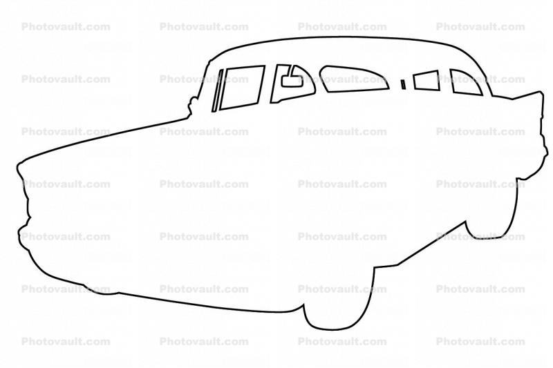 Chevy outline, line drawing