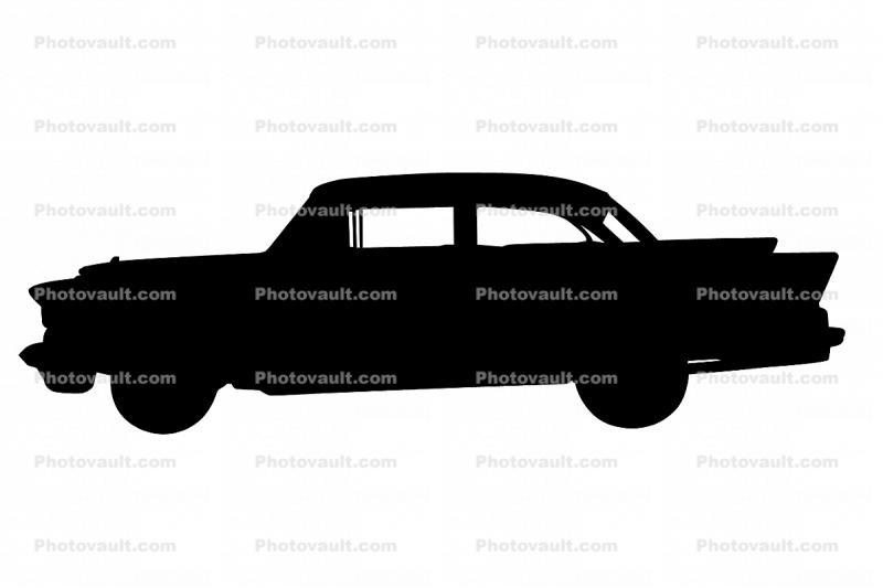 1957 Chevrolet Bel Air Silhouette, Chevy, logo, automobile, shape, side view