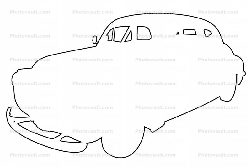 Chevy outline, automobile, line drawing, shape