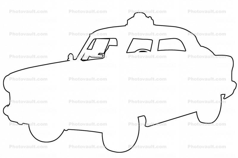 Nash Metropolitan outline, automobile, line drawing, shape