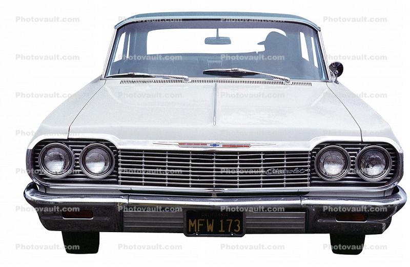1964 Chevrolet Impala, Chevy head-on, automobile, photo-object, object, cut-out, cutout, 1960s