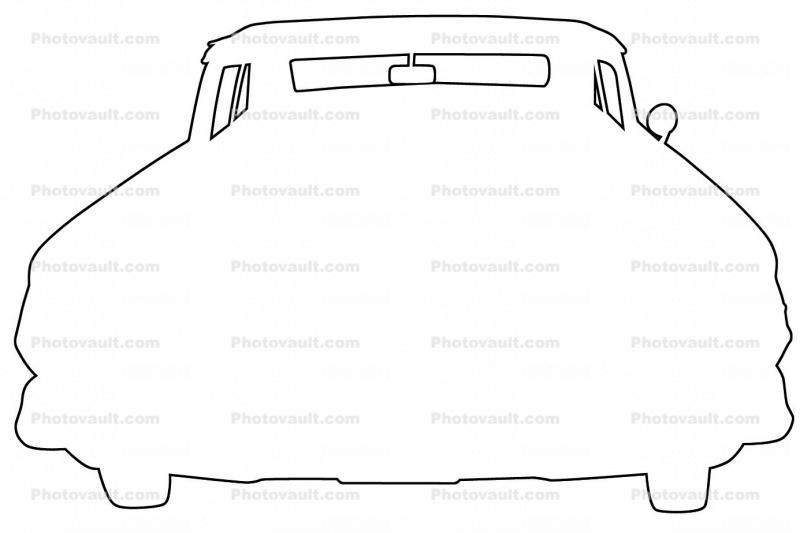 Chevrolet Impala outline, automobile, line drawing, shape