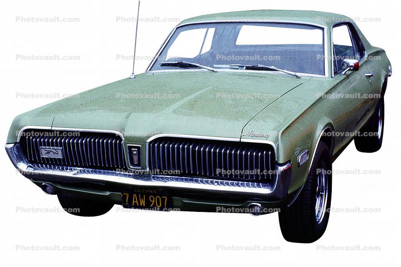Ford Mercury Cougar, automobile, photo-object, object, cut-out, cutout, grill, 1960s