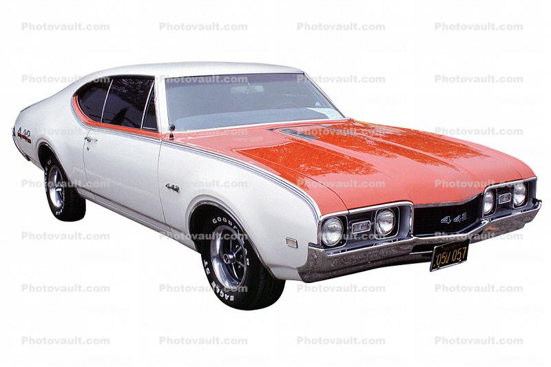 1968 Oldsmobile 442, 1960s, automobile, photo-object, object, cut-out, cutout