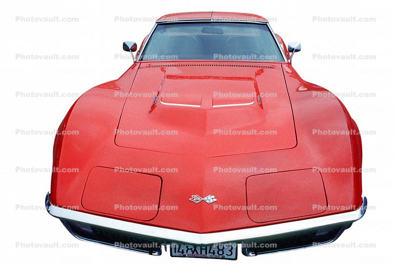 1971 Corvette head-on, 1970s, automobile, photo-object, object, cut-out, cutout