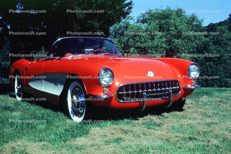 1957 Chevrolet Corvette, Chevy, whitewall tires, automobile, 1950s