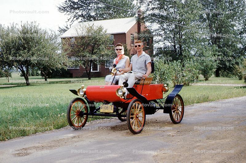 Horseless Carriage, automobile, car, vehicle, August 1960, 1960s