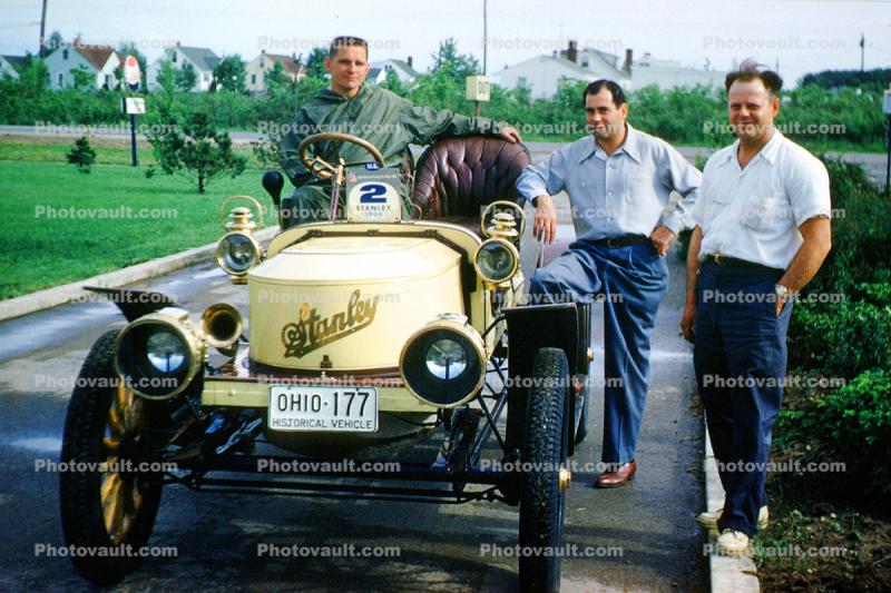 1906 Stanley Steamer Model H, head-on, Ohio Historical Vehicle, Granville Meet, 1957, 1950s